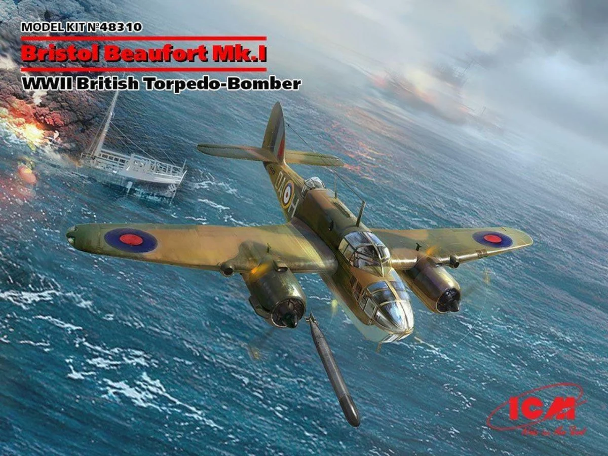 ICM Models 1/48 ICM Bristol Beaufort Mk.I WWII British Torpedo Bomber