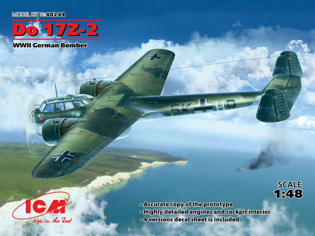 ICM Models 1/48 ICM Do 17Z-2, WWII German Bomber