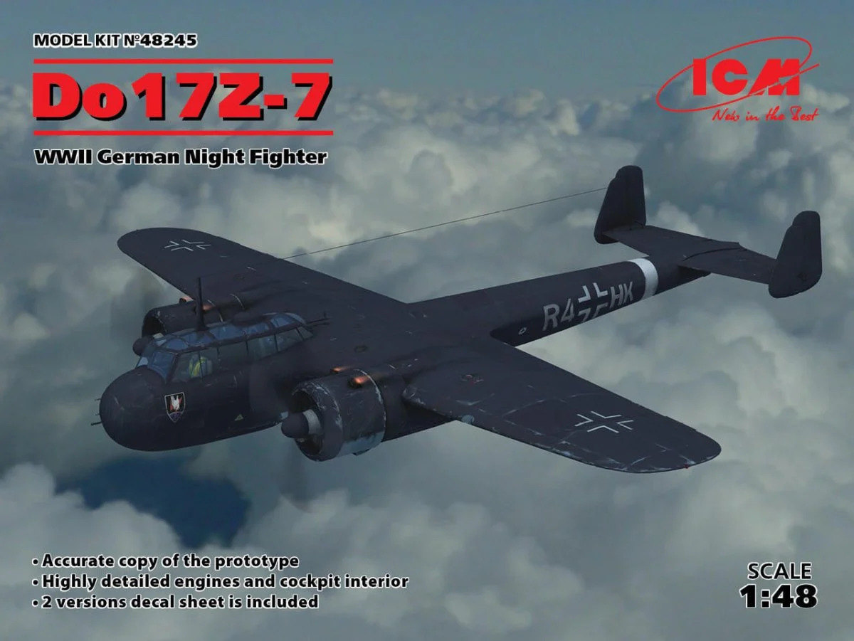ICM Models 1/48 ICM Do 17Z-7, WWII German Night Fighter