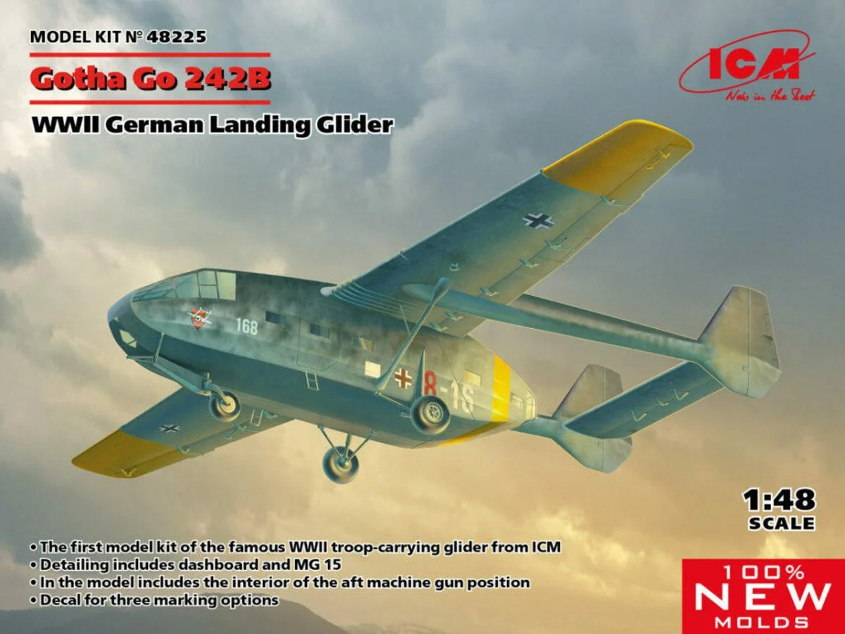 ICM Models 1/48 ICM Gotha Go 242B WWII German Landing Glider Plastic Model Kit