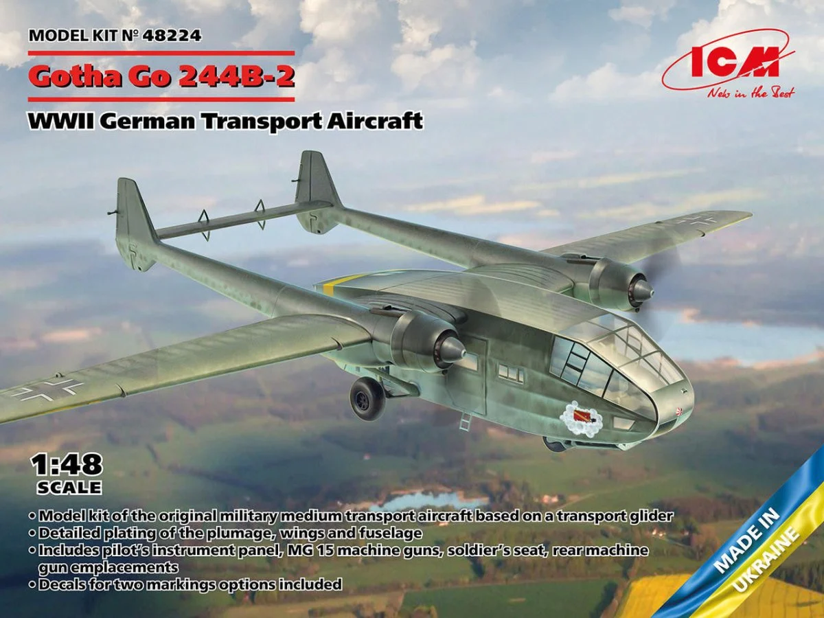 ICM Models 1/48 ICM Gotha Go 244B-2 WWII German Transport Aircraft Plastic Model Kit
