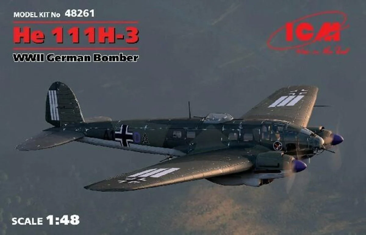 ICM Models 1/48 ICM He 111H-3, WWII German Bomber