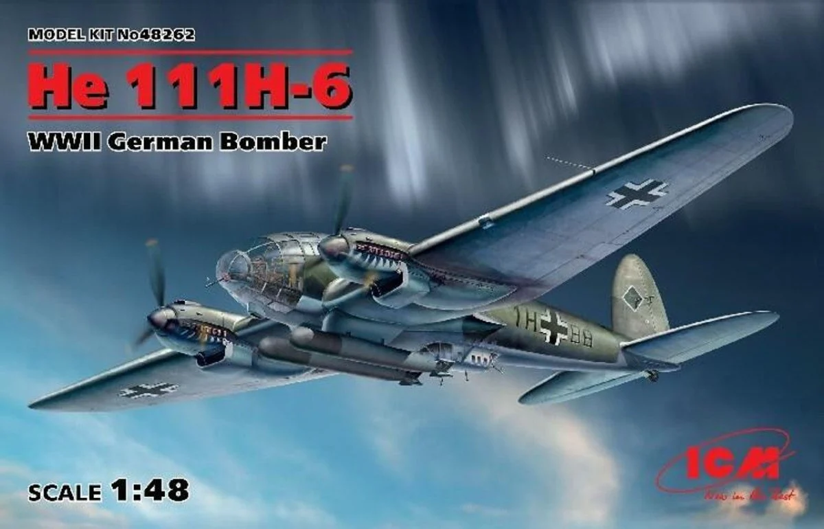 ICM Models 1/48 ICM He 111H-6, WWII German Bomber