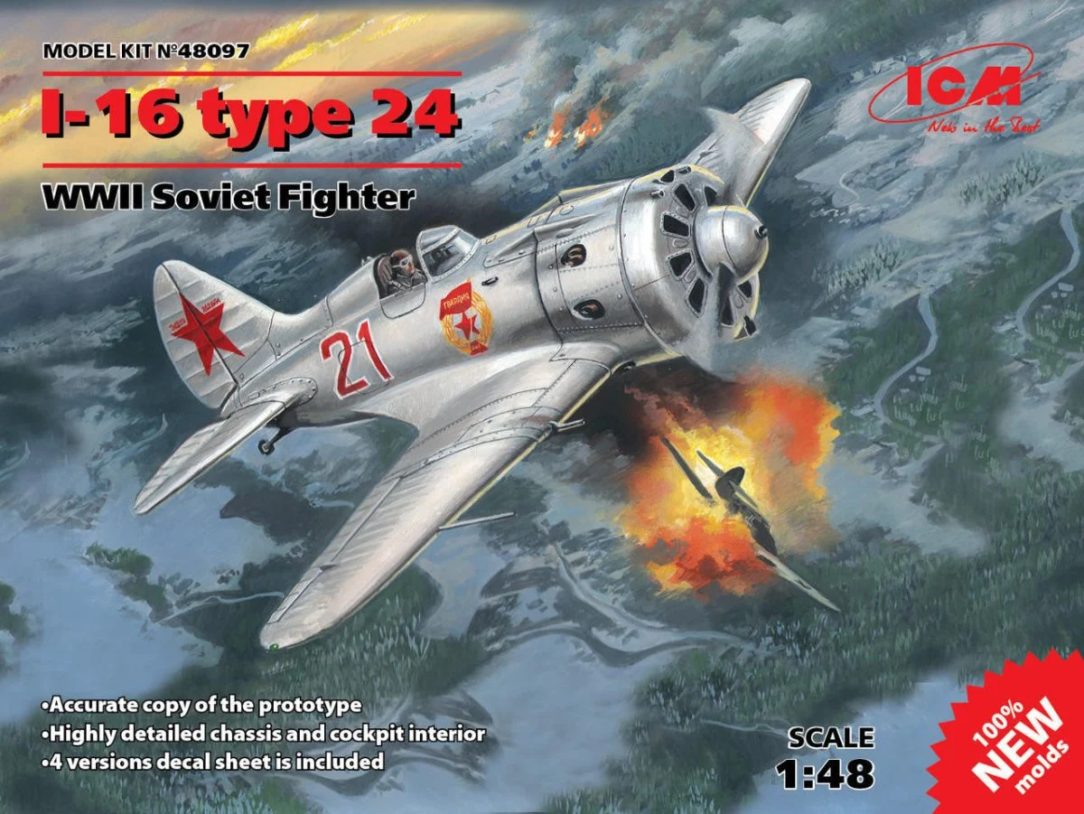 ICM Models 1/48 ICM I-16 type 24, WWII Soviet Fighter