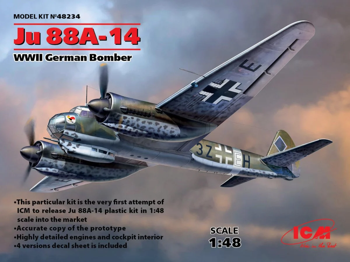 ICM Models 1/48 ICM Ju 88A-14, WWII German Bomber
