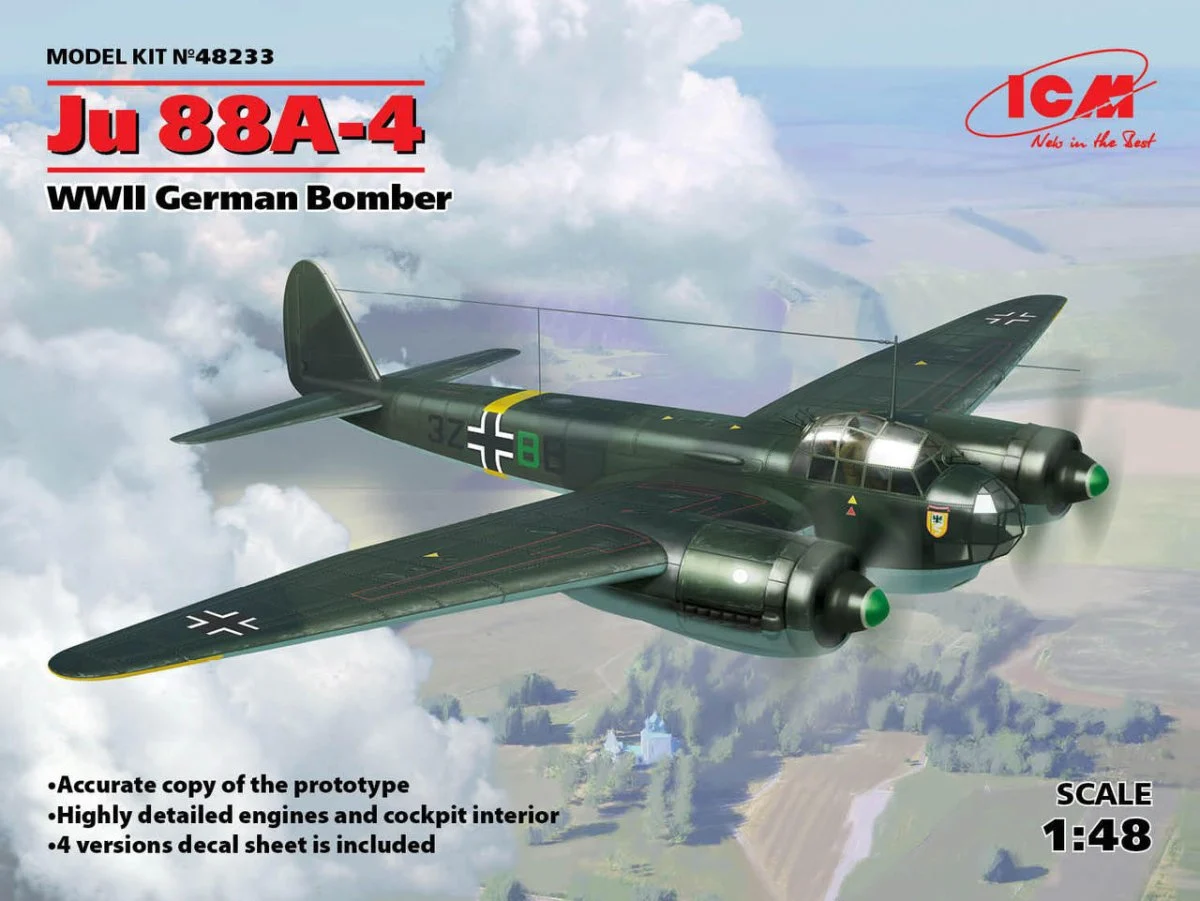 ICM Models 1/48 ICM Ju 88A-4, WWII German Bomber