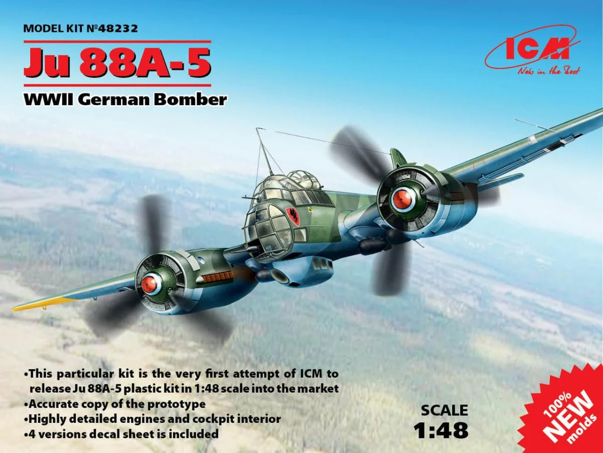 ICM Models 1/48 ICM Ju 88A-5, WWII German Bomber