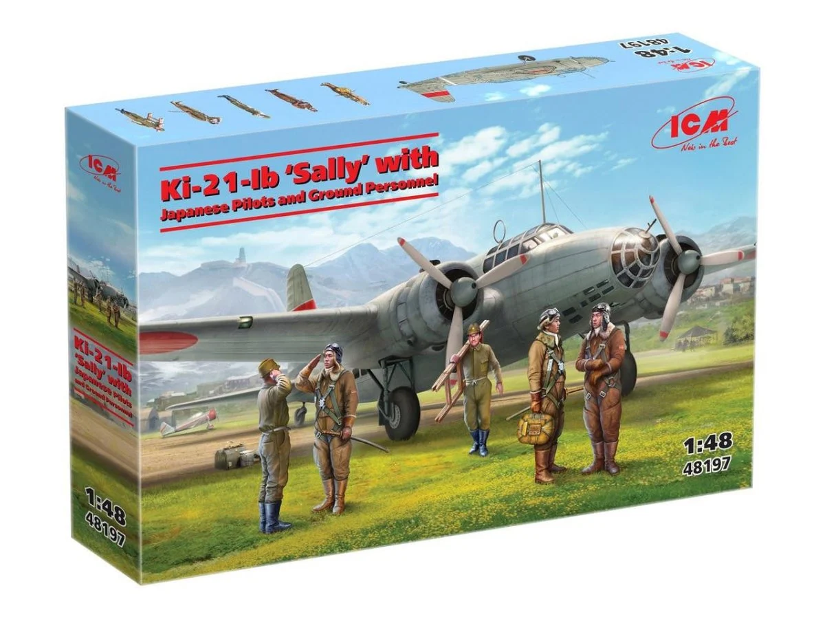 ICM Models 1/48 ICM Ki-21-Ib Sally w/Japanese Pilots & Ground Crew Plastic Model Kit