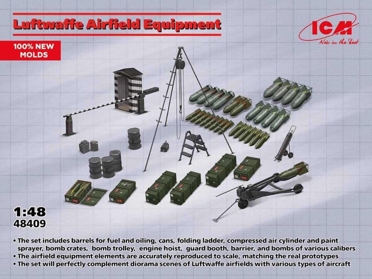 ICM Models 1/48 ICM LW Airfield Equipment Plastic Model Kit