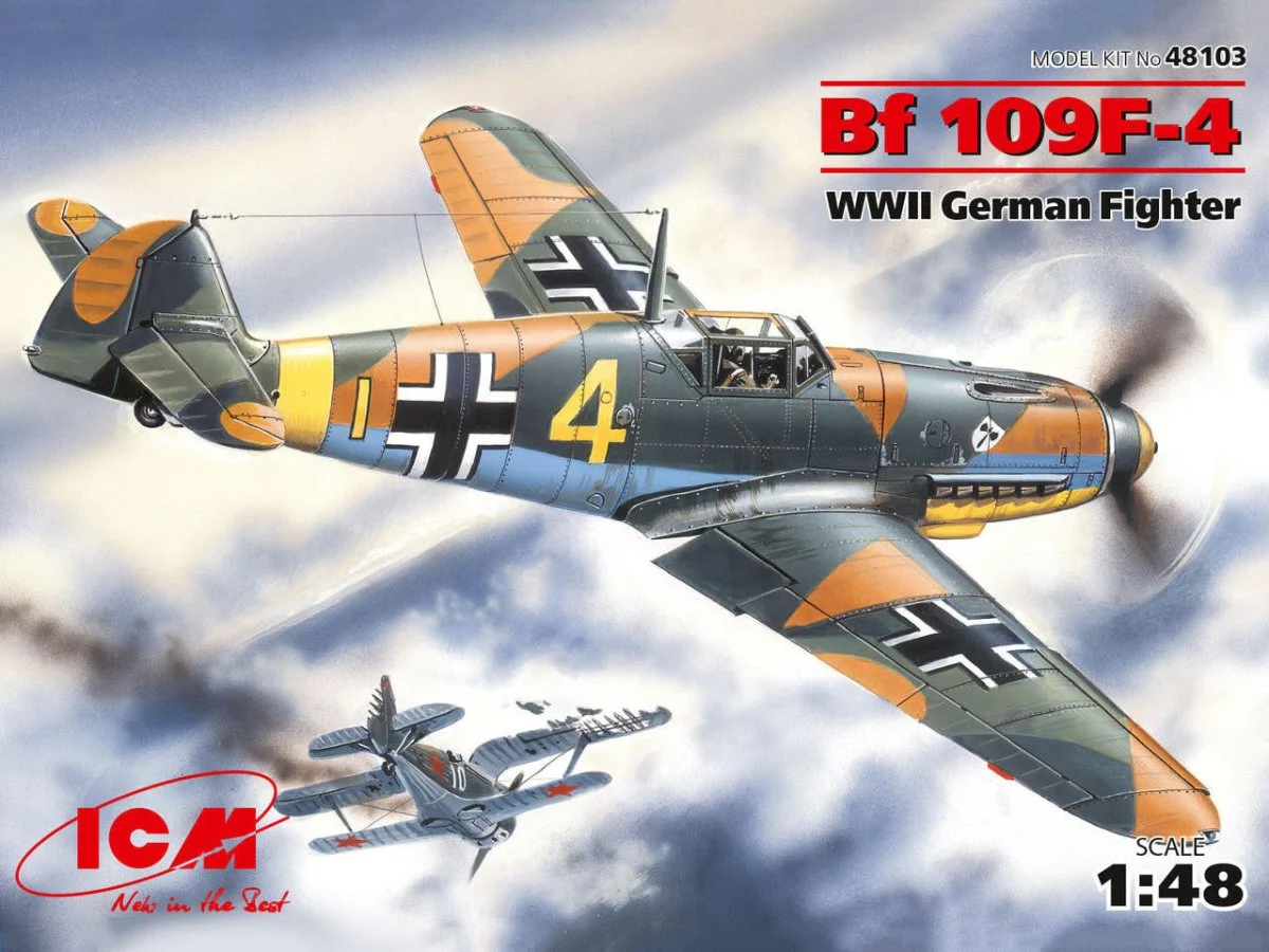 ICM Models 1/48 ICM Messerschmitt Bf 109F-4, WWII German Fighter