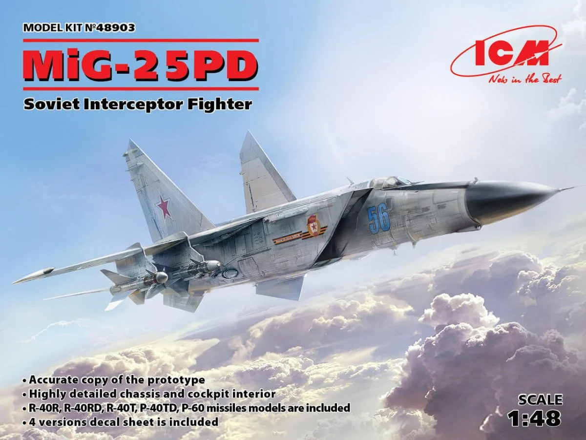 ICM Models 1/48 ICM MiG-25 PD, Soviet Interceptor Fighter