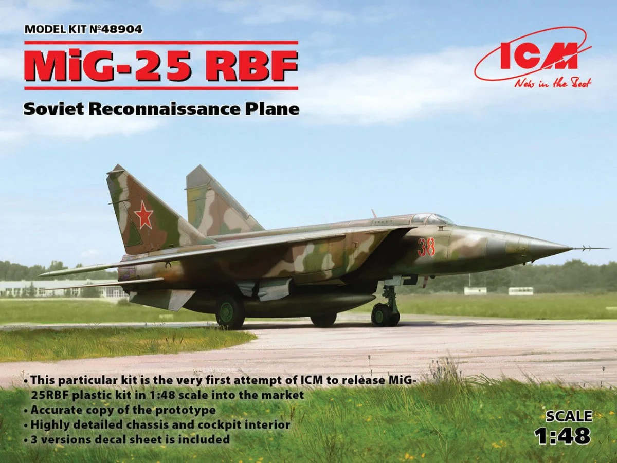 ICM Models 1/48 ICM MiG-25 RBF, Soviet Reconnaissance Plane