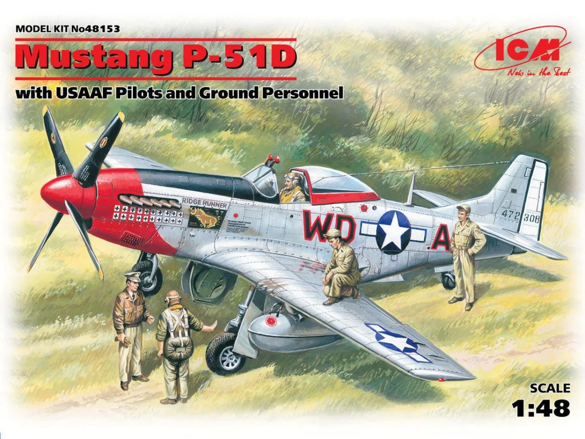 ICM Models 1/48 ICM Mustang P-51D with USAAF Pilots and Ground Personnel