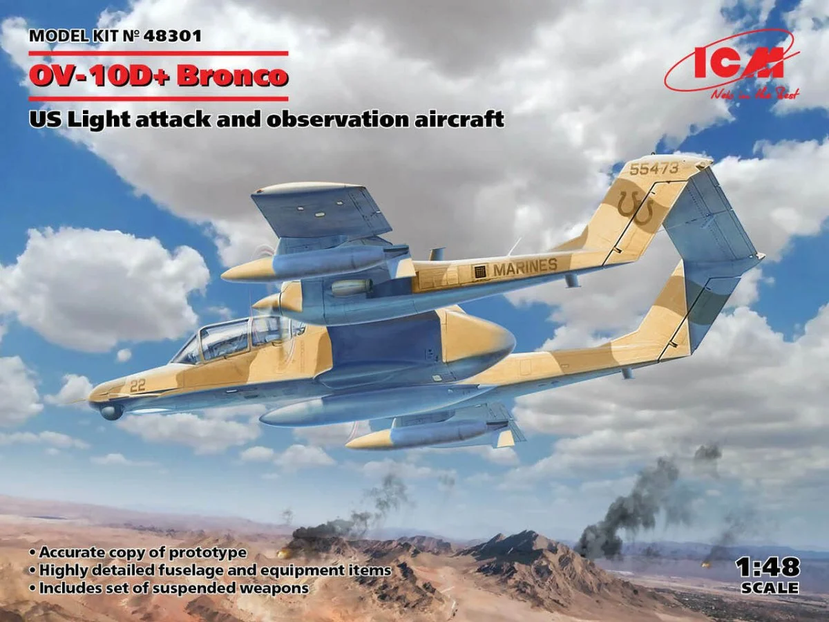 ICM Models 1/48 ICM OV-10D+ Bronco US Attack Aircraft