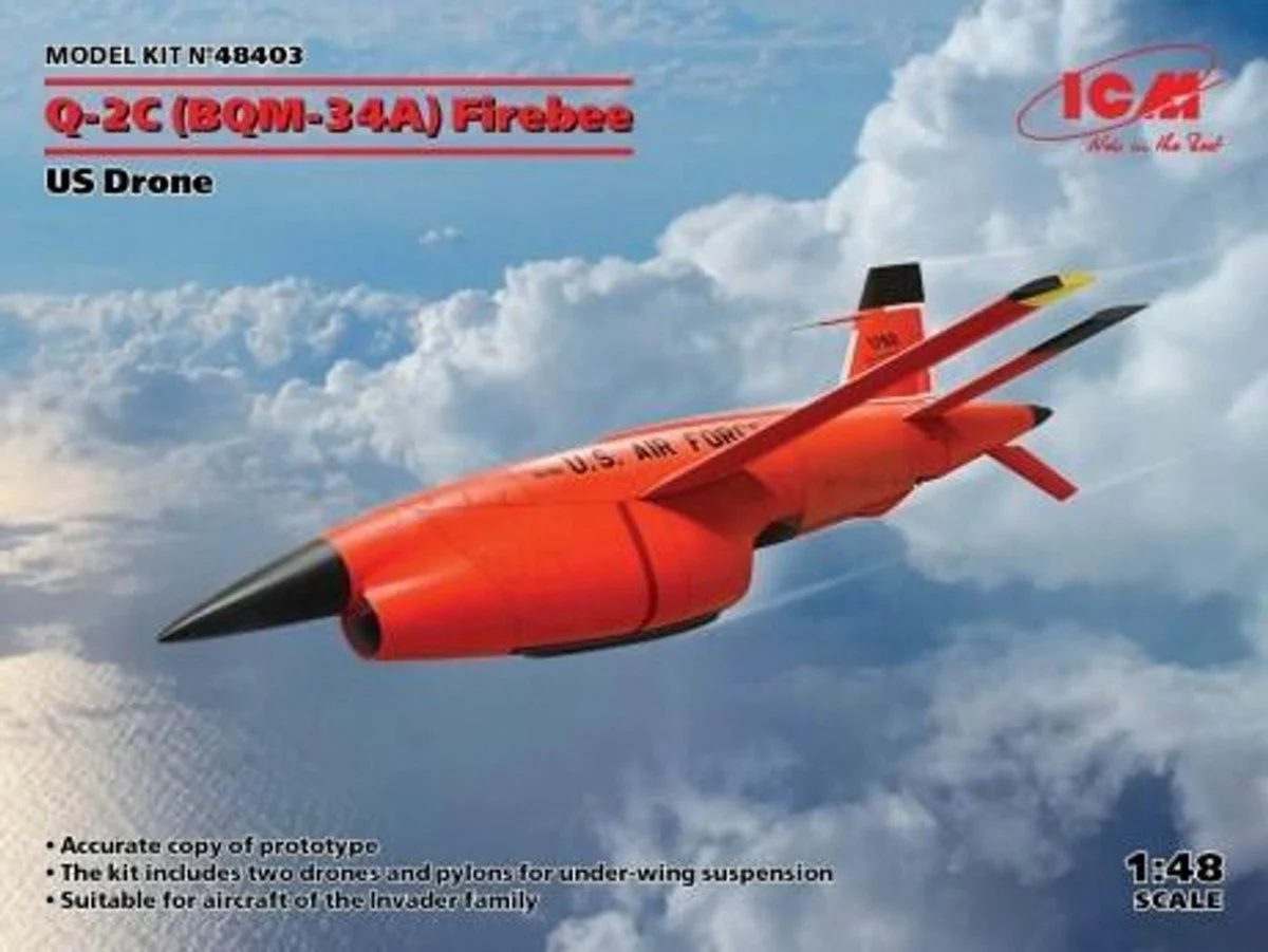 ICM Models 1/48 ICM Q-2C (BQM-34A) Firebee, US Drone (2 airplanes and pilons) (100% new molds)