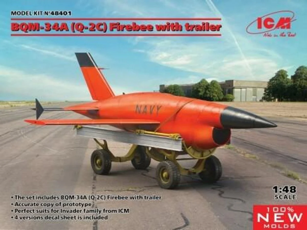 ICM Models 1/48 ICM Q-2C (BQM-34A) Firebee with trailer (1 airplane and trailer)