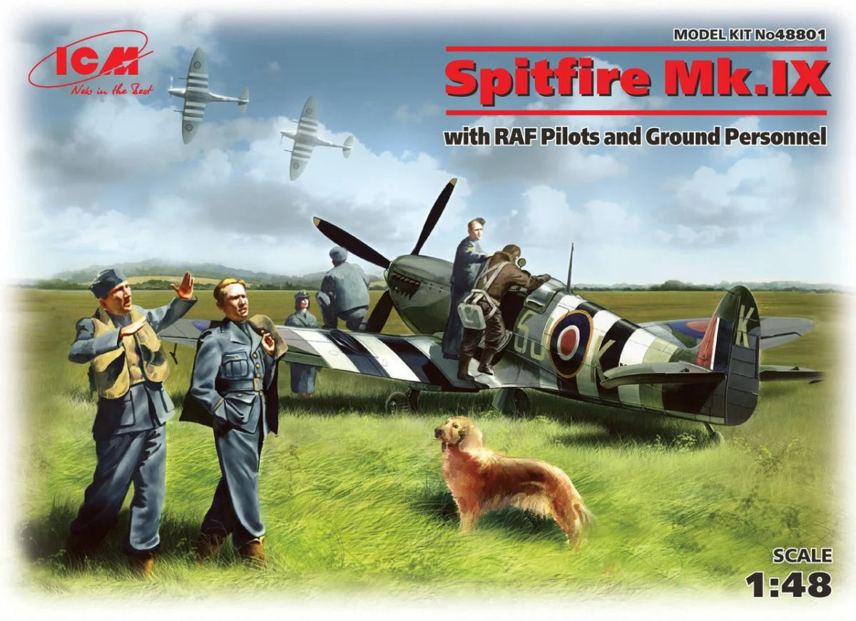 ICM Models 1/48 ICM Spitfire Mk.IX with RAF Pilots and Ground Personnel