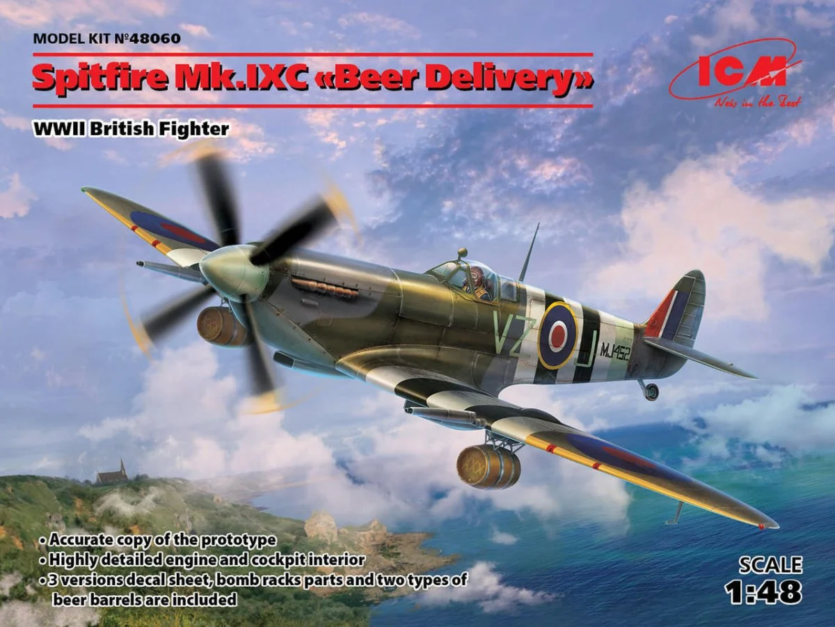 ICM Models 1/48 ICM Spitfire Mk.IXC "Beer Delivery", WWII British Fighter