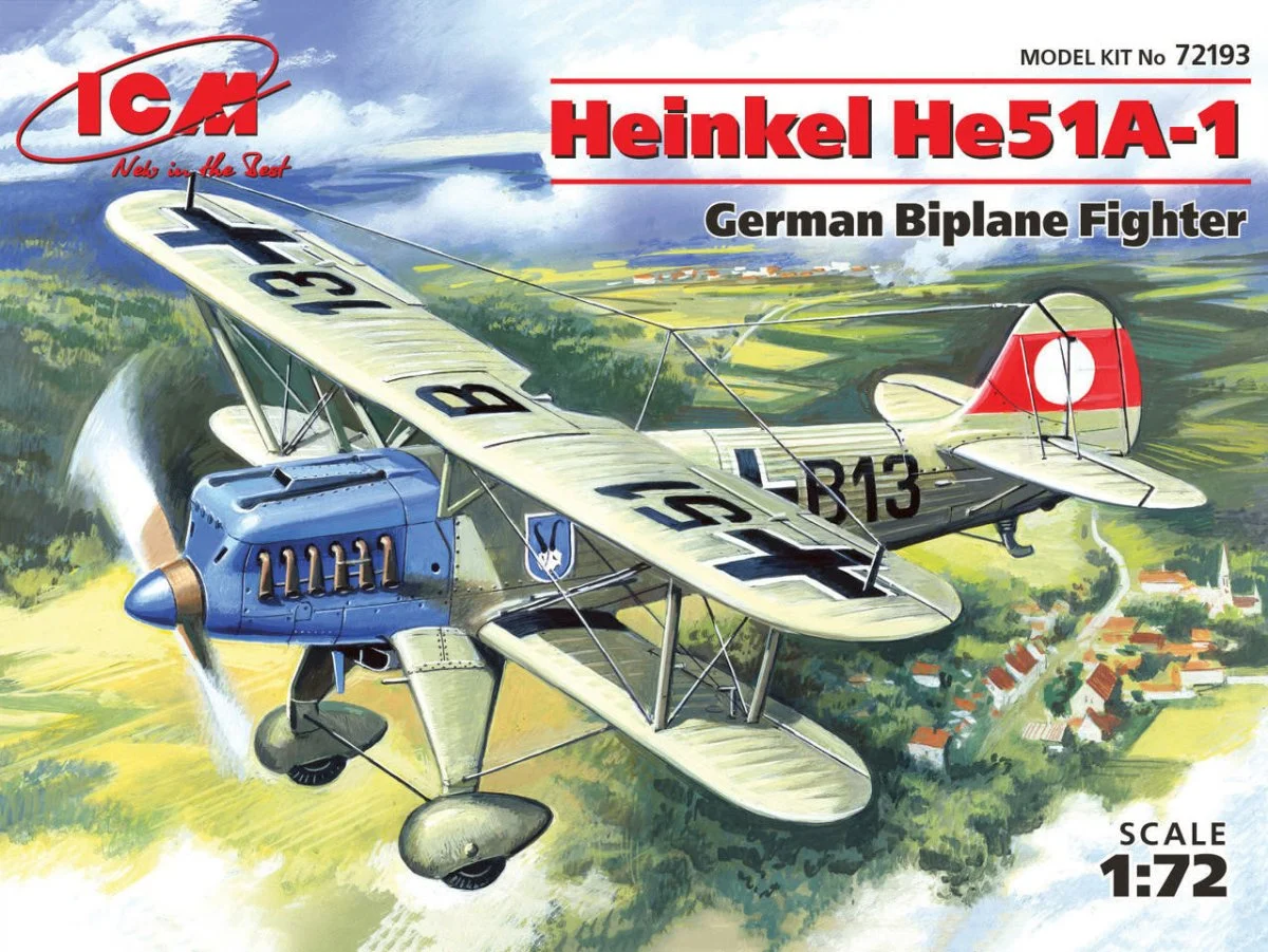 ICM Models 1/72 ICM Heinkel He 51A-1, German Biplane Fighter