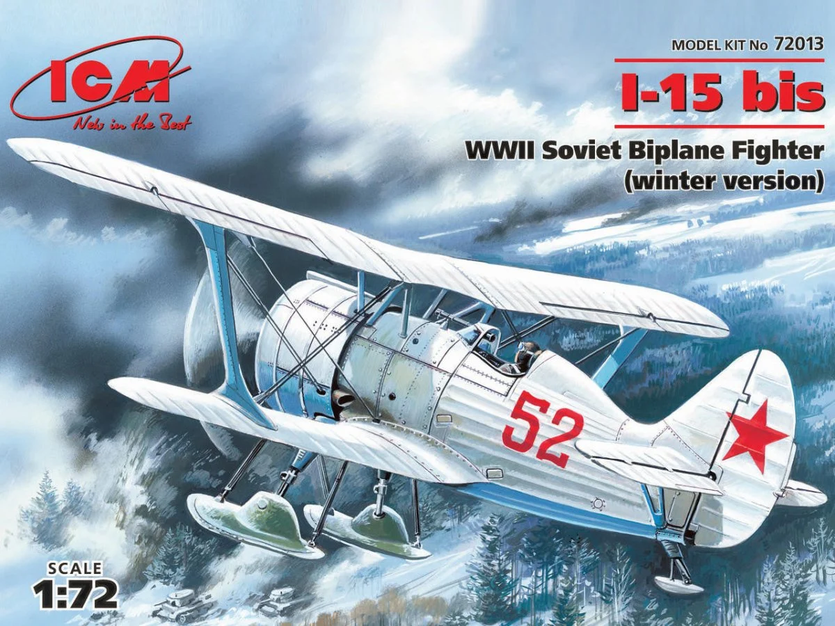 ICM Models 1/72 ICM I-15 bis, WWII Soviet Biplane Fighter (winter version)