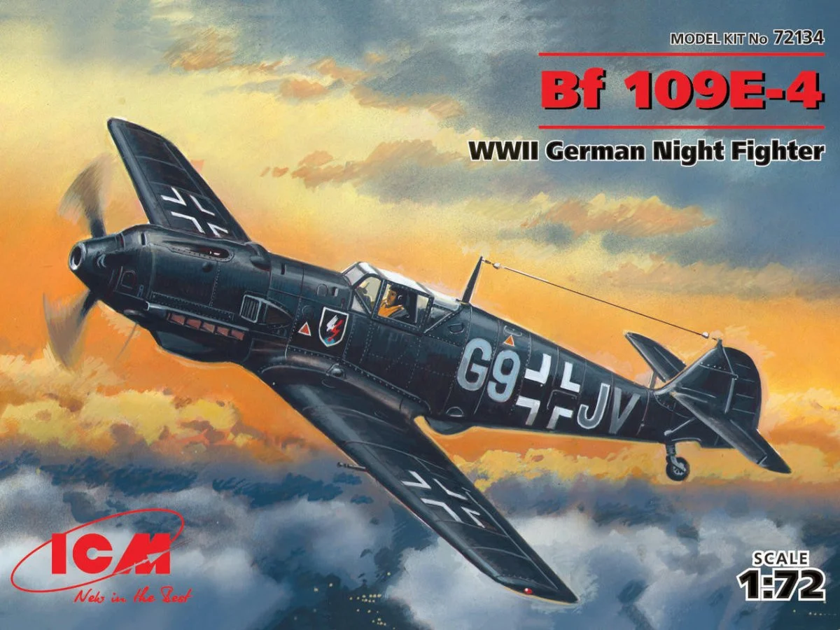 ICM Models 1/72 ICM Messerschmitt Bf 109E-4, WWII German Night Fighter