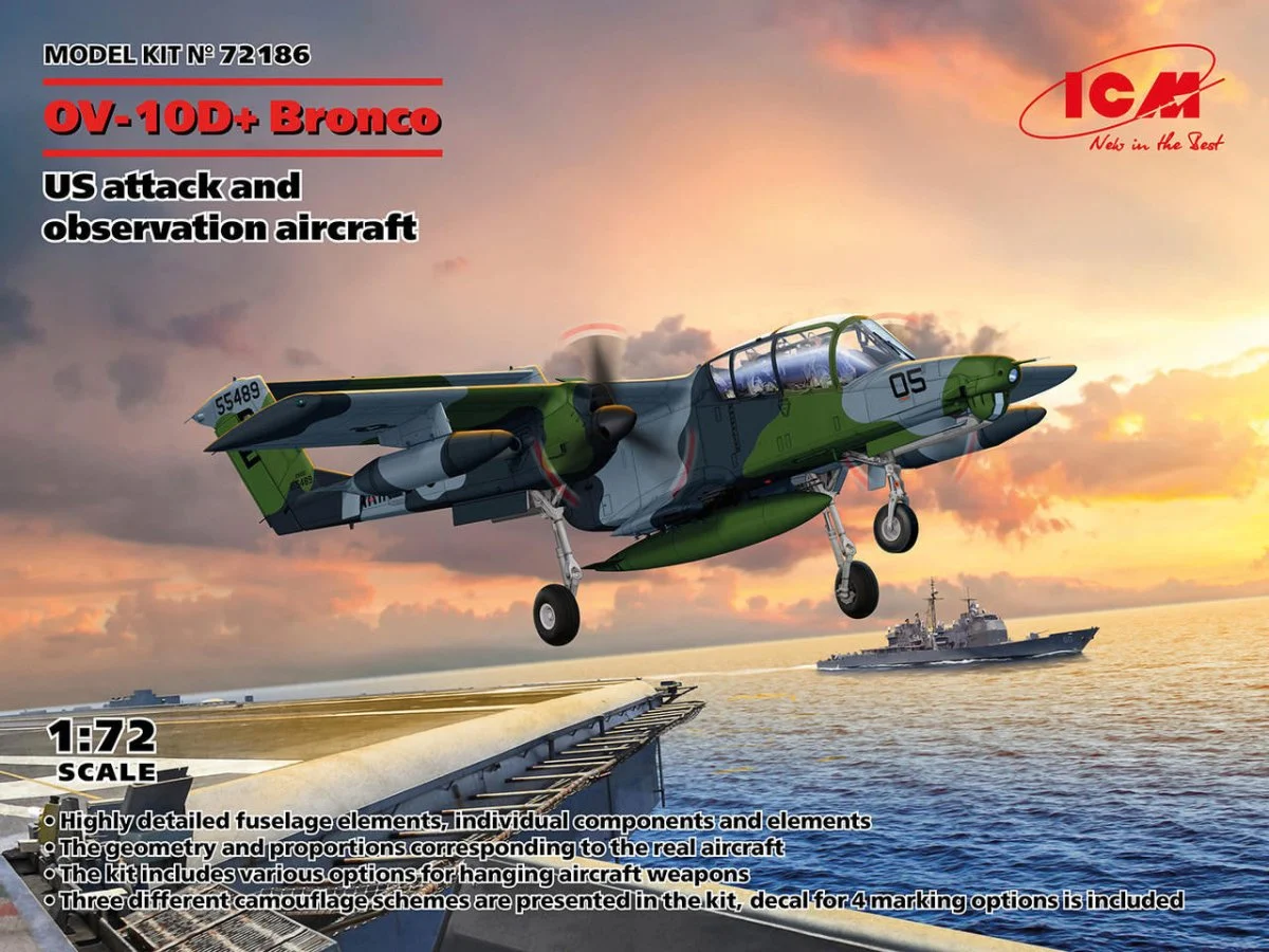 ICM Models 1/72 ICM OV-10D+ Bronco US Attack Aircraft Plastic Model Kit