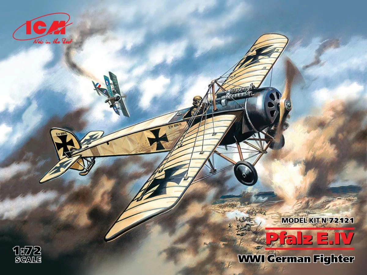 ICM Models 1/72 ICM Pfalz E.IV, WWI German Fighter