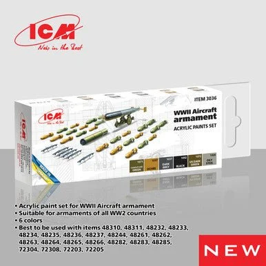 ICM Models Acrylic paint set for WWII Aircraft armament