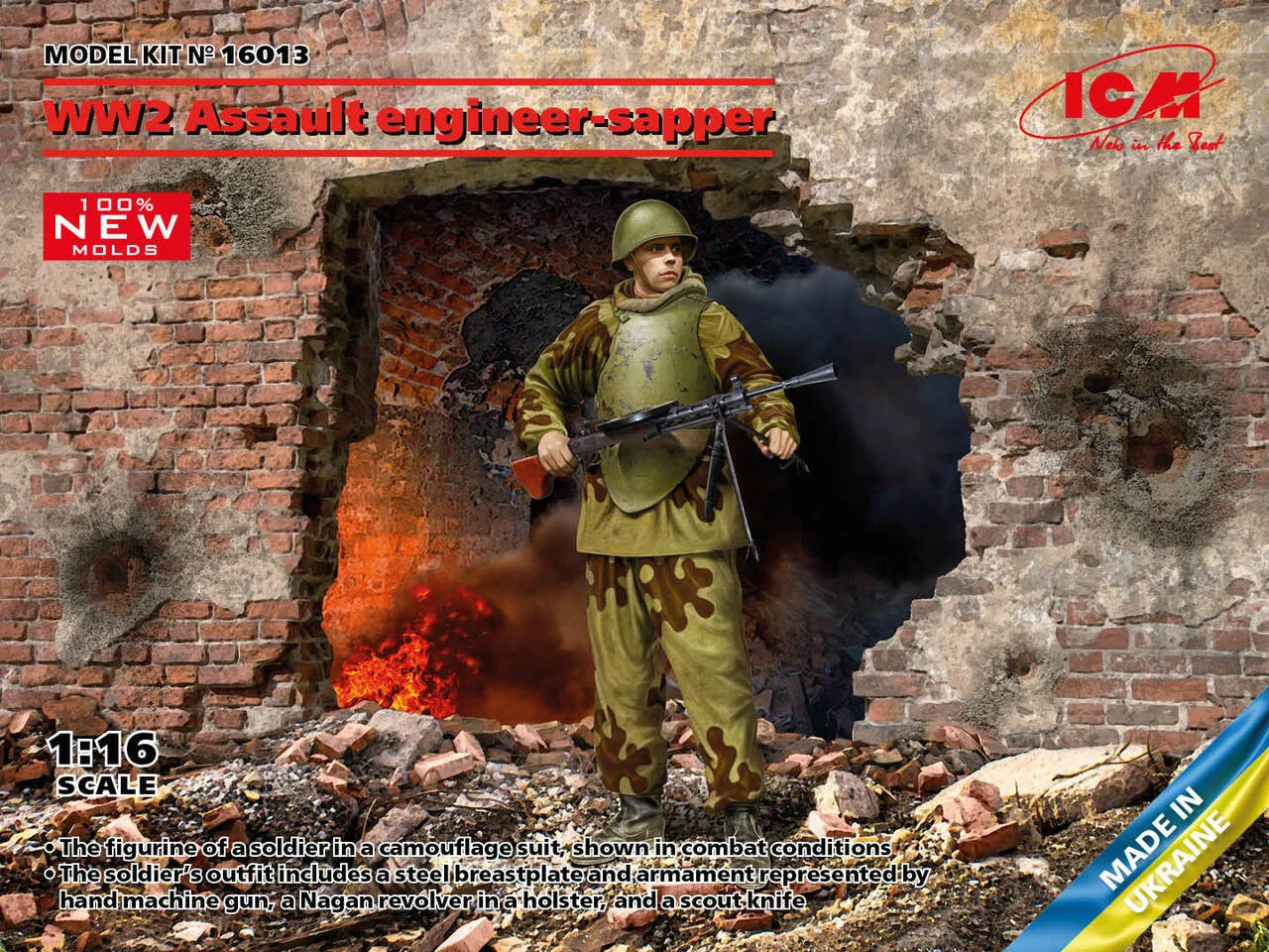 ICM Models 1/16 WWII Assault Engineer-Sapper Figure Model Kit