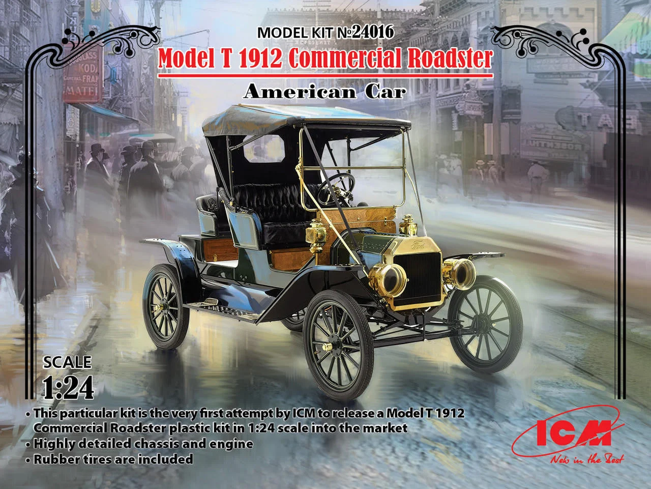 ICM Models 1/24 Model T 1912 Commercial Roadster, American Car