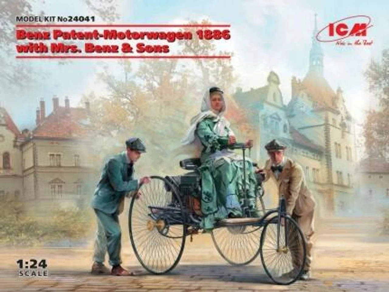 ICM Models 1/24 Benz Patent-Motorwagen 1886 with Mrs. Benz & Sons