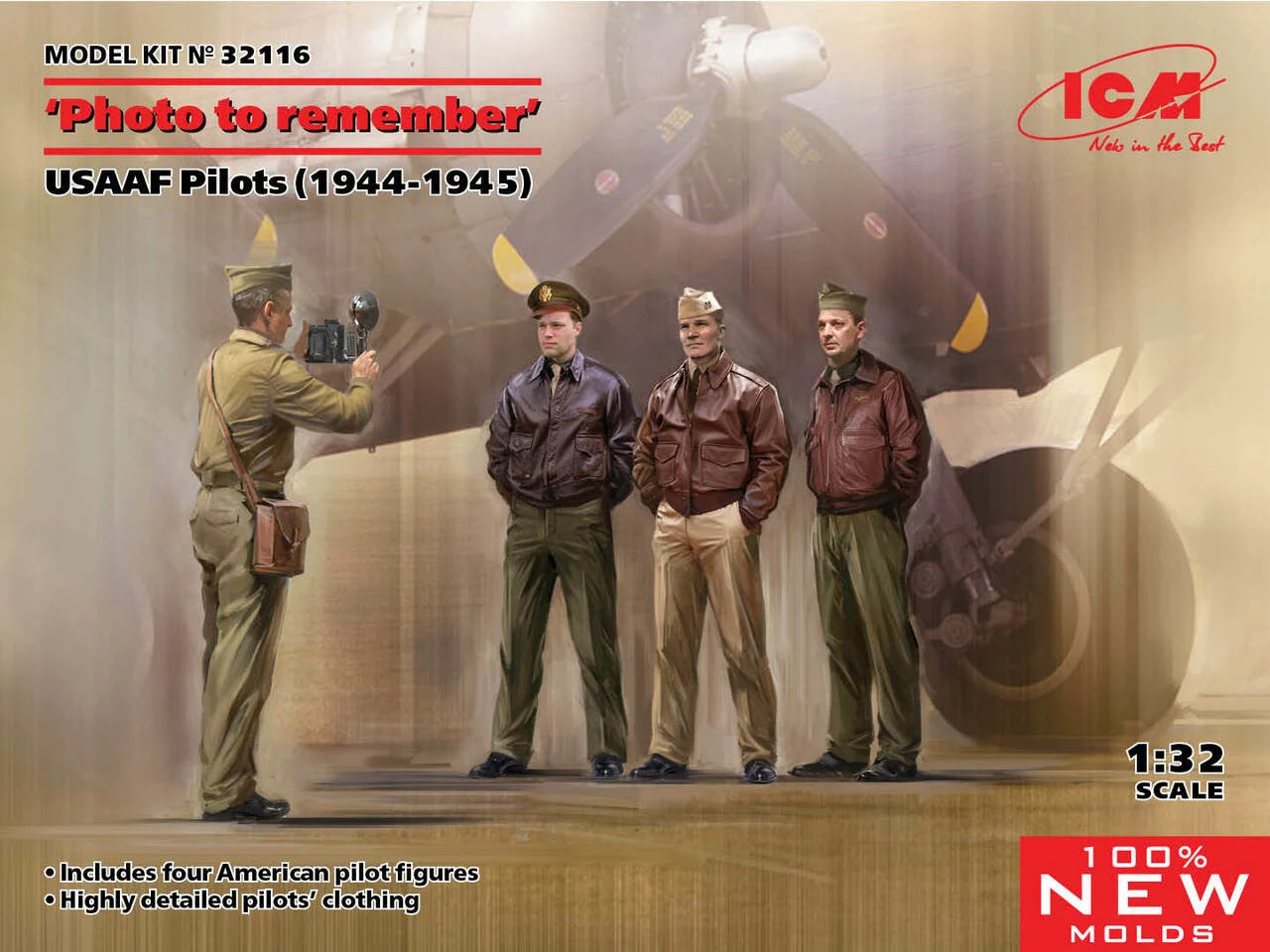 ICM Models 1/32 ICM Photo to Remember USAAF Pilots 1944-1945