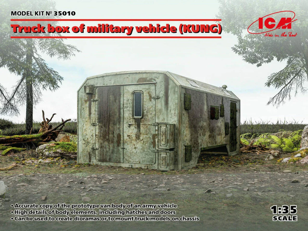 ICM Models 1/35 ICM Truck box of military vehicle KUNG Plastic Model Kit