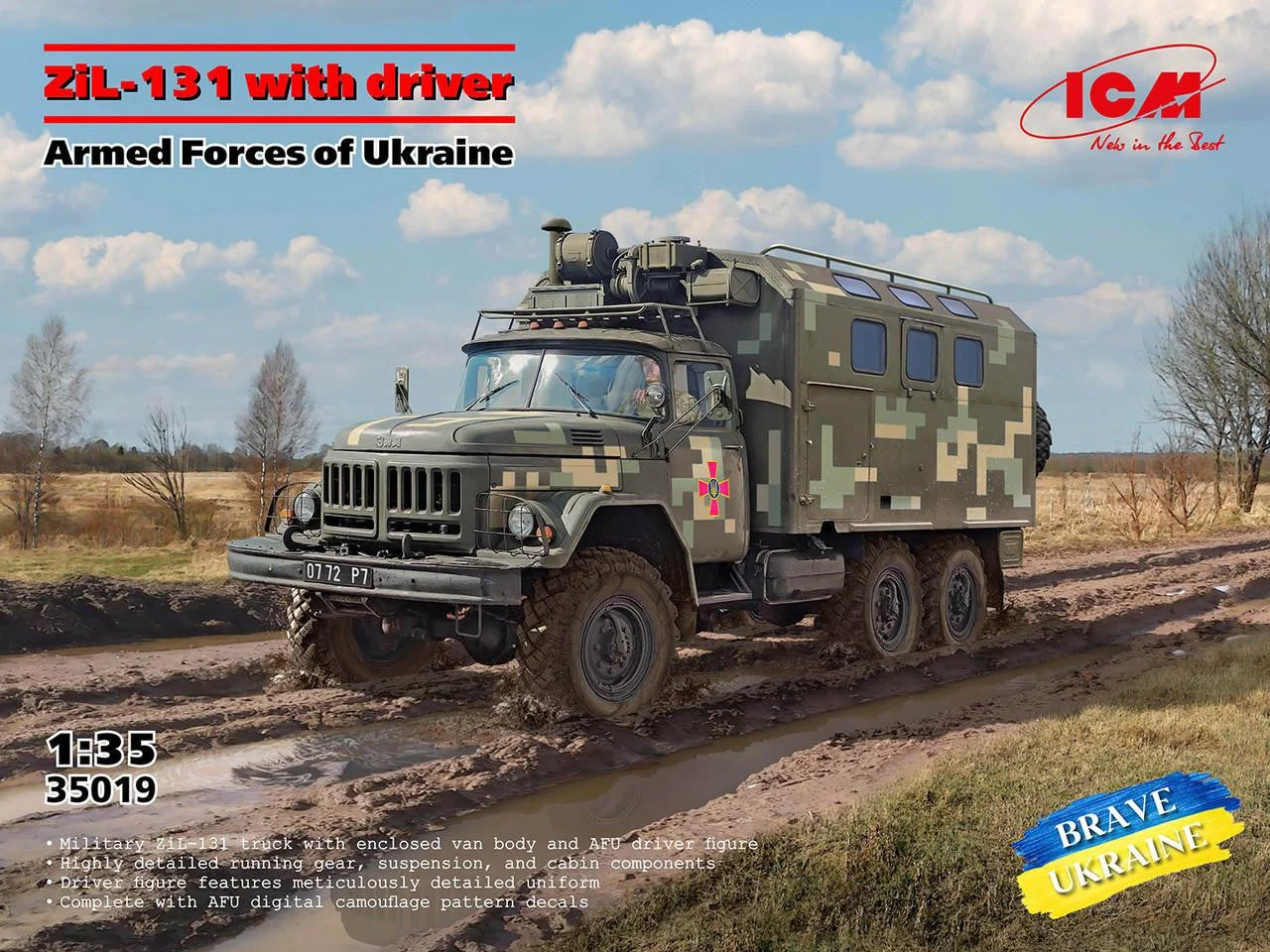 ICM Models 1/35 ICM ZiL-131 of the Armed Forces of Ukraine with driver Plastic Model Kit
