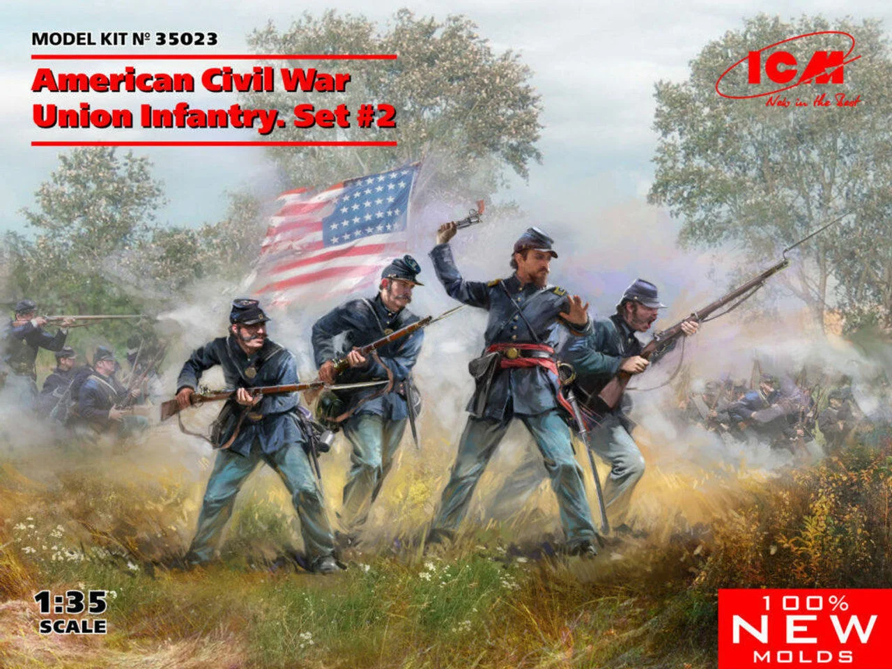 ICM Models 1/35 American Civil War Union Infantry Set 2 Plastic Kit