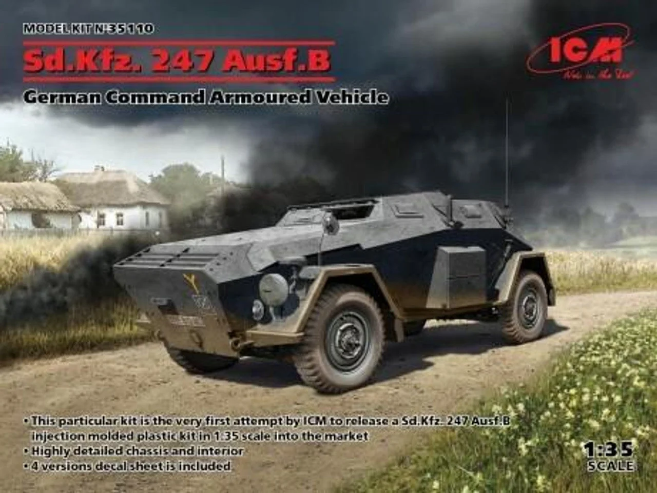 ICM Models 1/35 ICM Sd.Kfz. 247 Ausf.B, German Command Armoured Vehicle