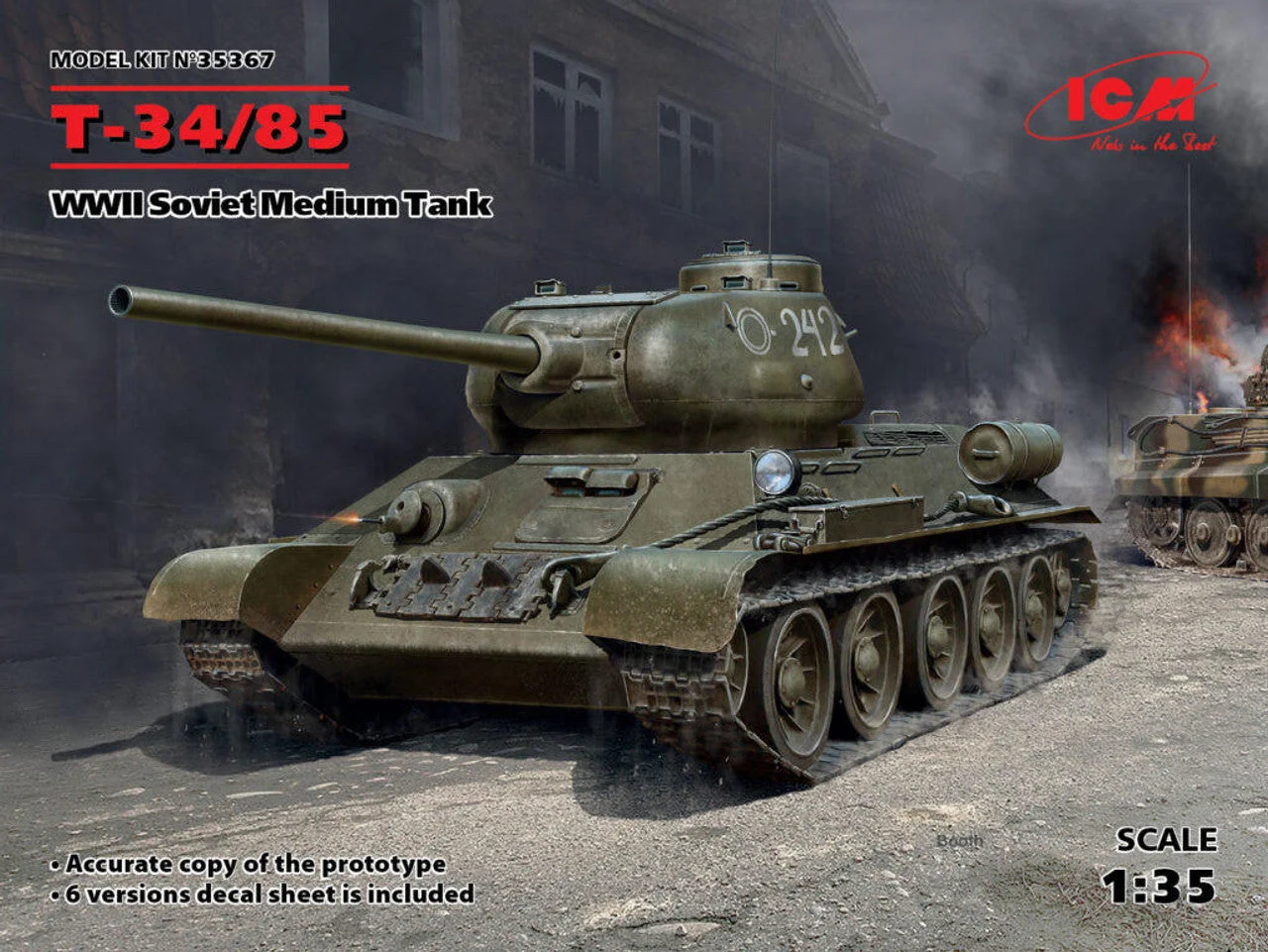 ICM Models 1/35 ICM T-34-85 WWII Soviet Medium Tank