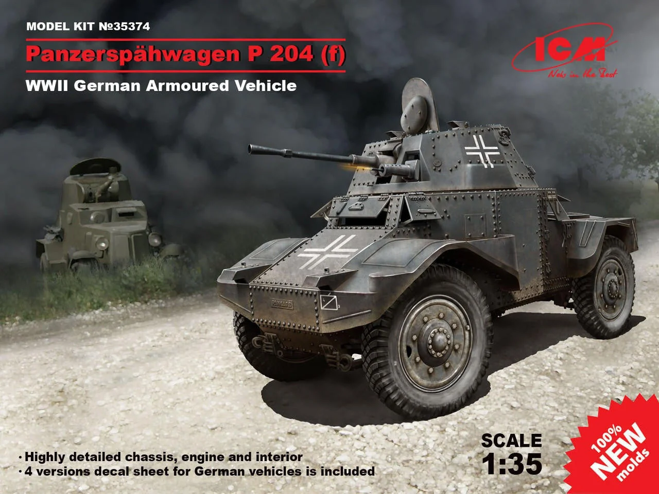 ICM Models 1/35 ICM Panzersp¤hwagen P 204 (f), WWII German Armoured Vehicle