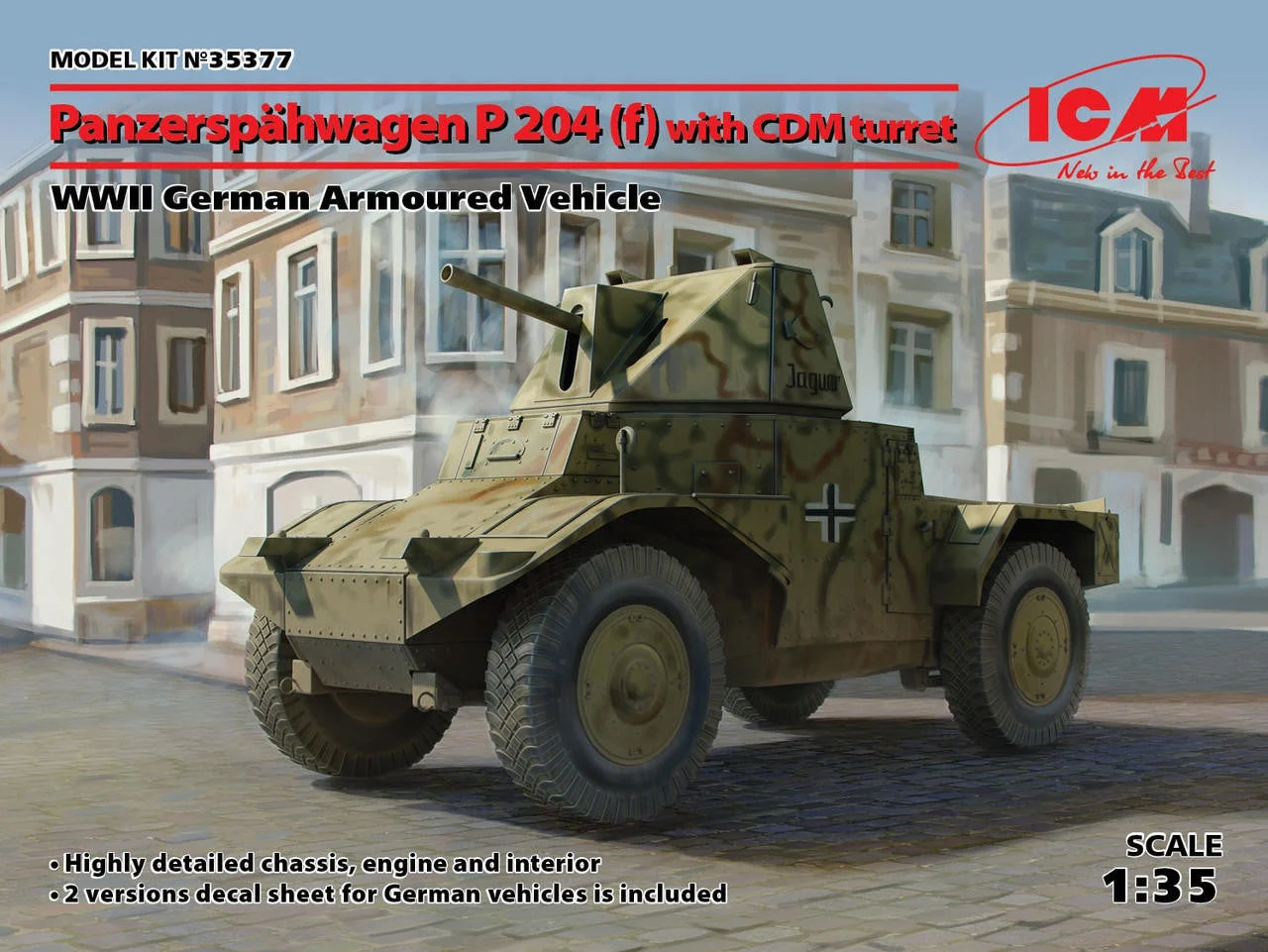 ICM Models 1/35 ICM Panzerspahwagen P 204 (f) with CDM turret, WWII German Armoured Vehicle