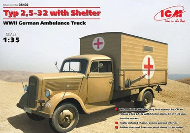 1/35 ICM Typ 2,5-32 with Shelter, WWII German Ambulance Truck