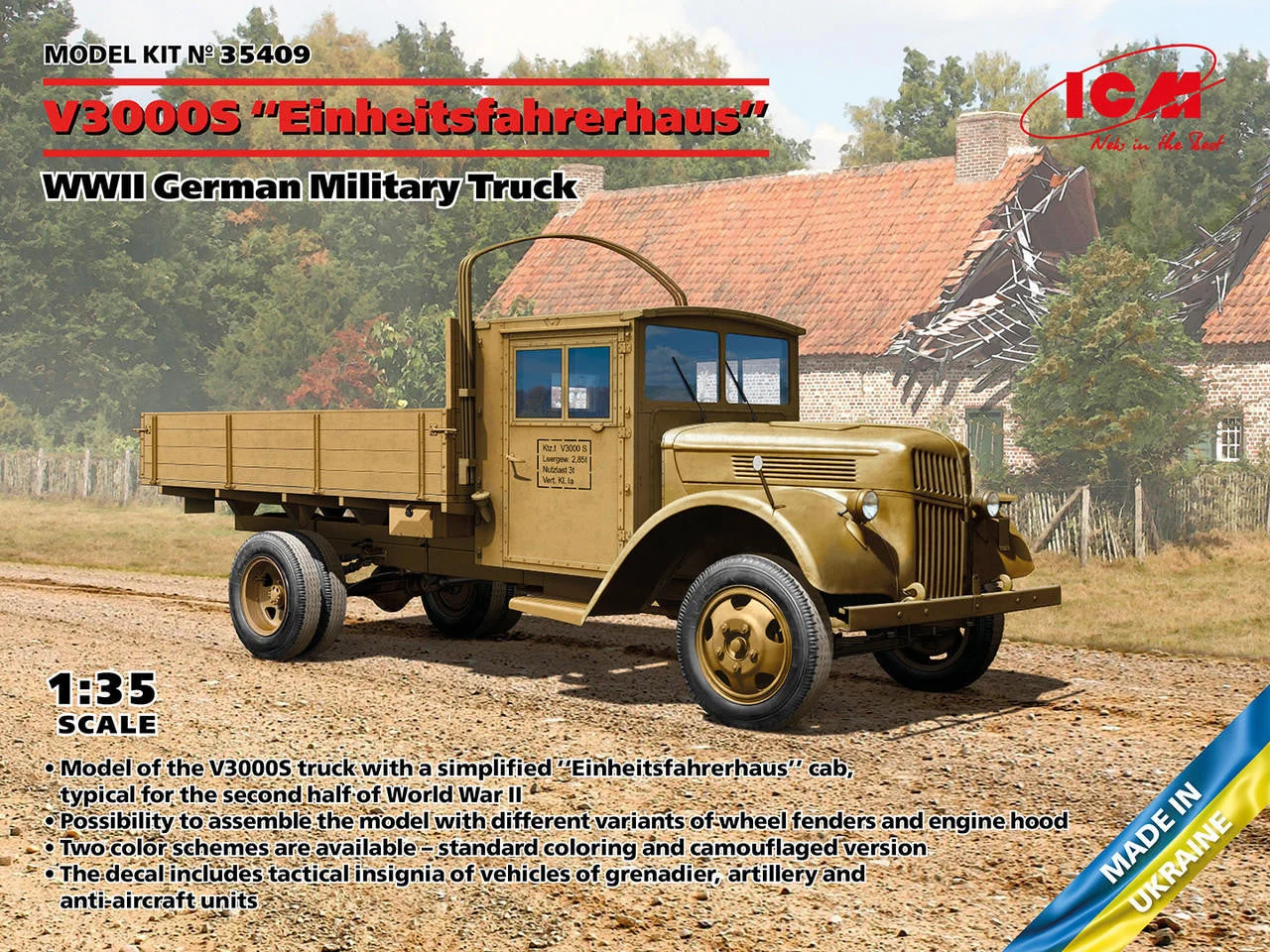 ICM Models 1/35 ICM V3000S Einheitsfahrerhaus WWII German Military Truck