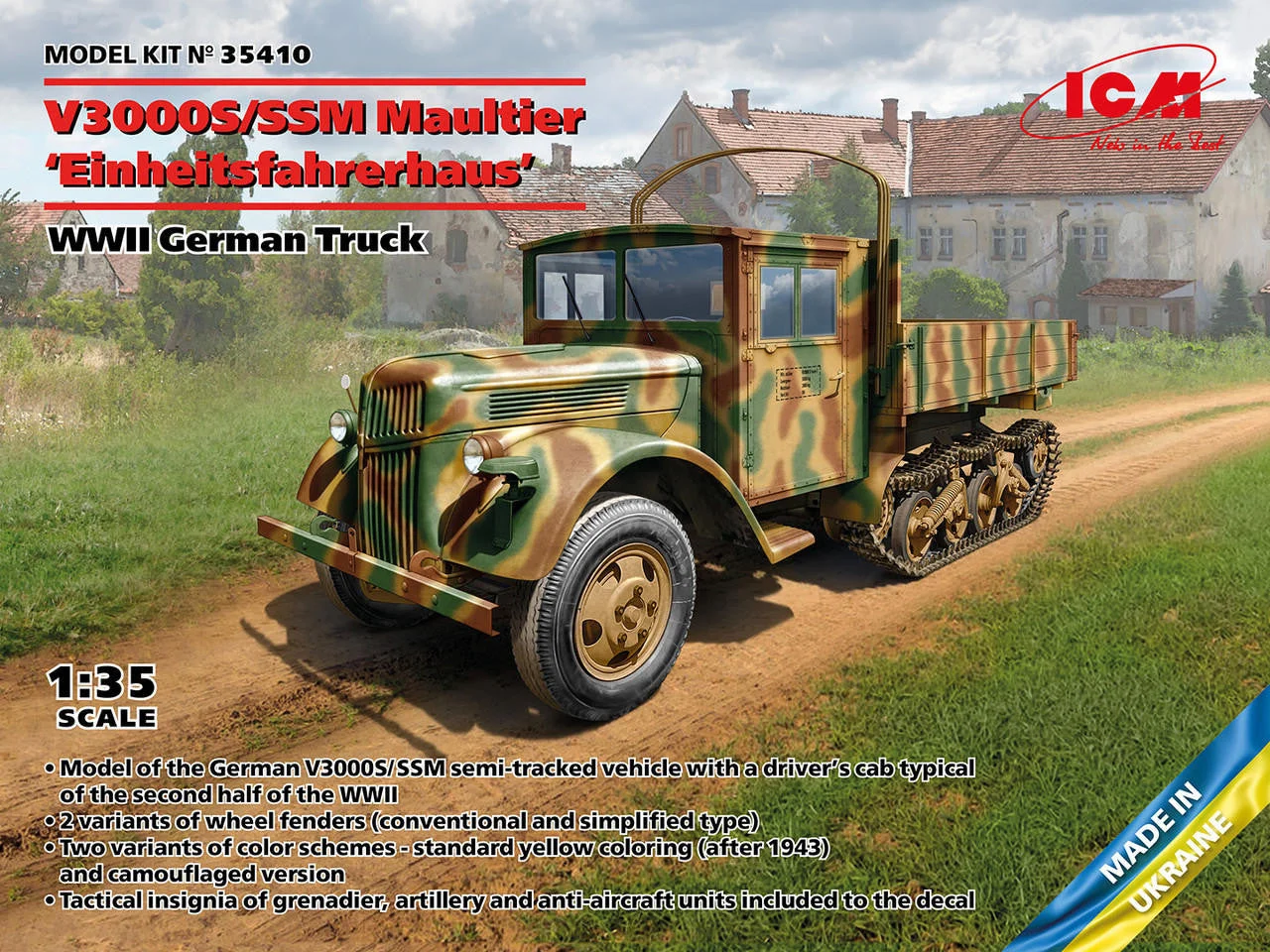 ICM Models 1/35 ICM V3000S/SSM Maultier WWII German Truck Plastic Model Kit