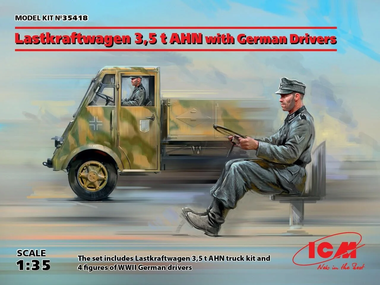 ICM Models 1/35 ICM Lastkraftwagen 3,5 t AHN with German Drivers