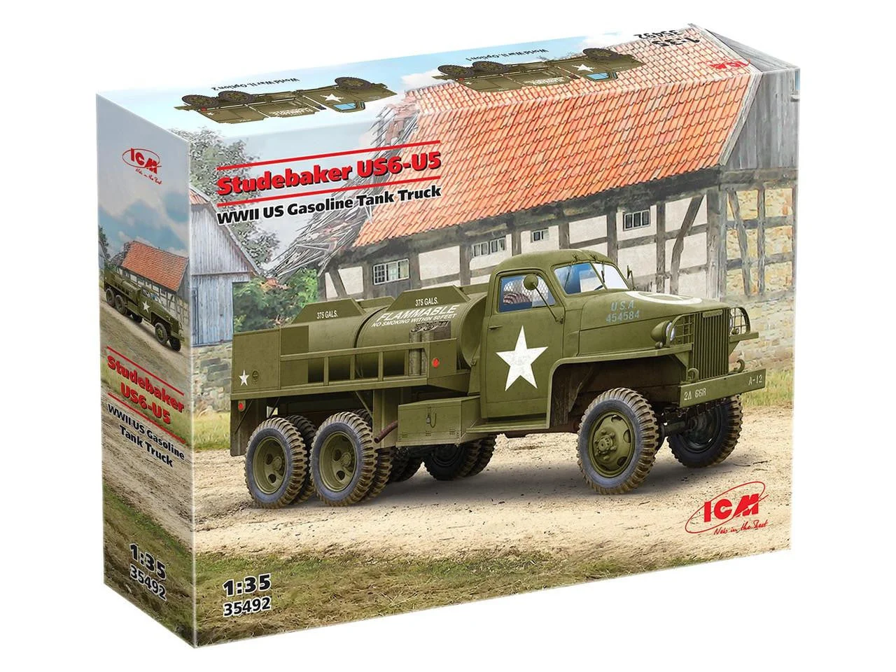 ICM Models 1/35 ICM Studebaker US6-U5 WWII US Gasoline Tank Truck Plastic Model Kit