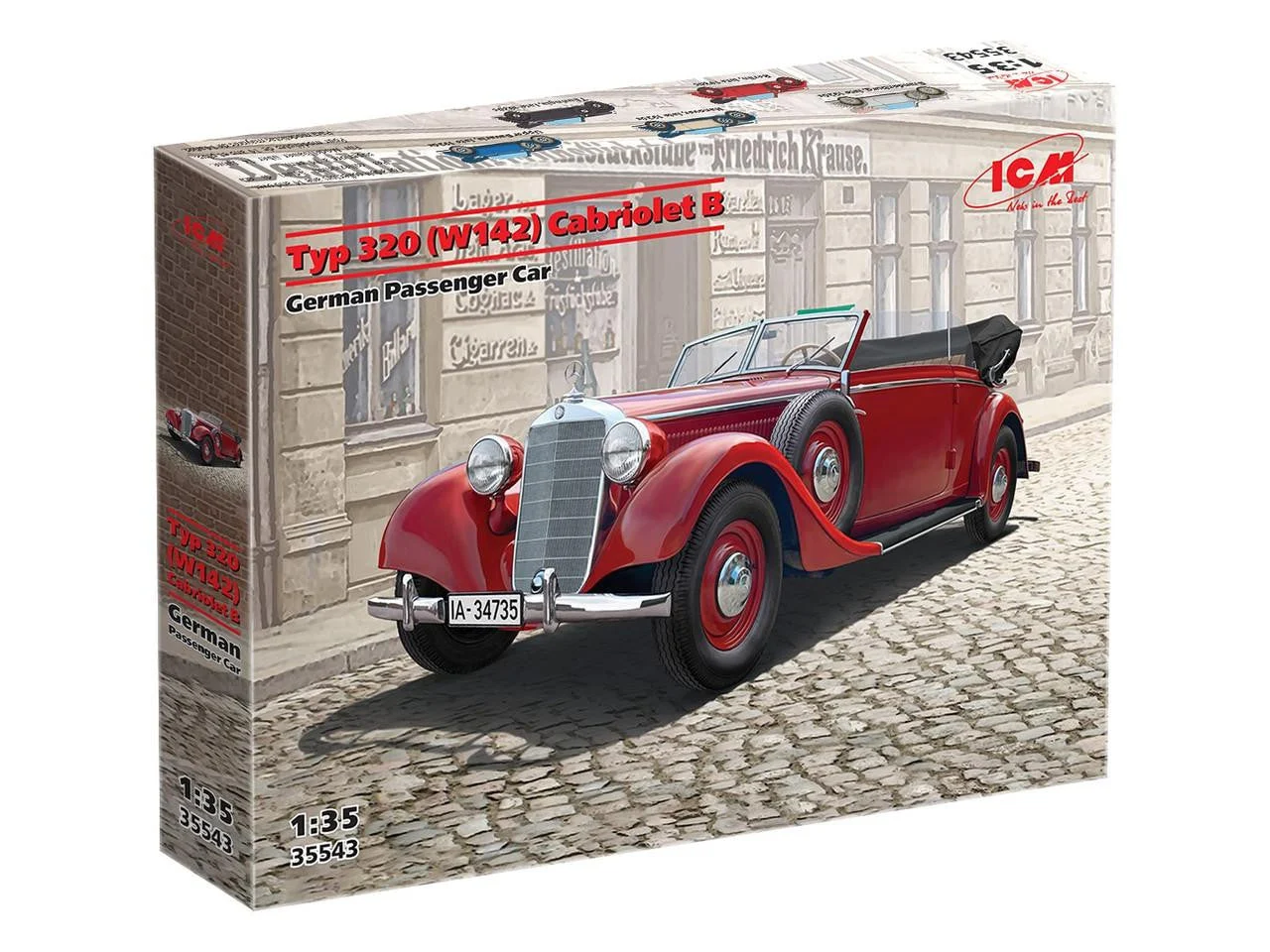 ICM Models 1/35 ICM Typ 320 (W142) Cabriolet B German Passenger Car Plastic Model Kit