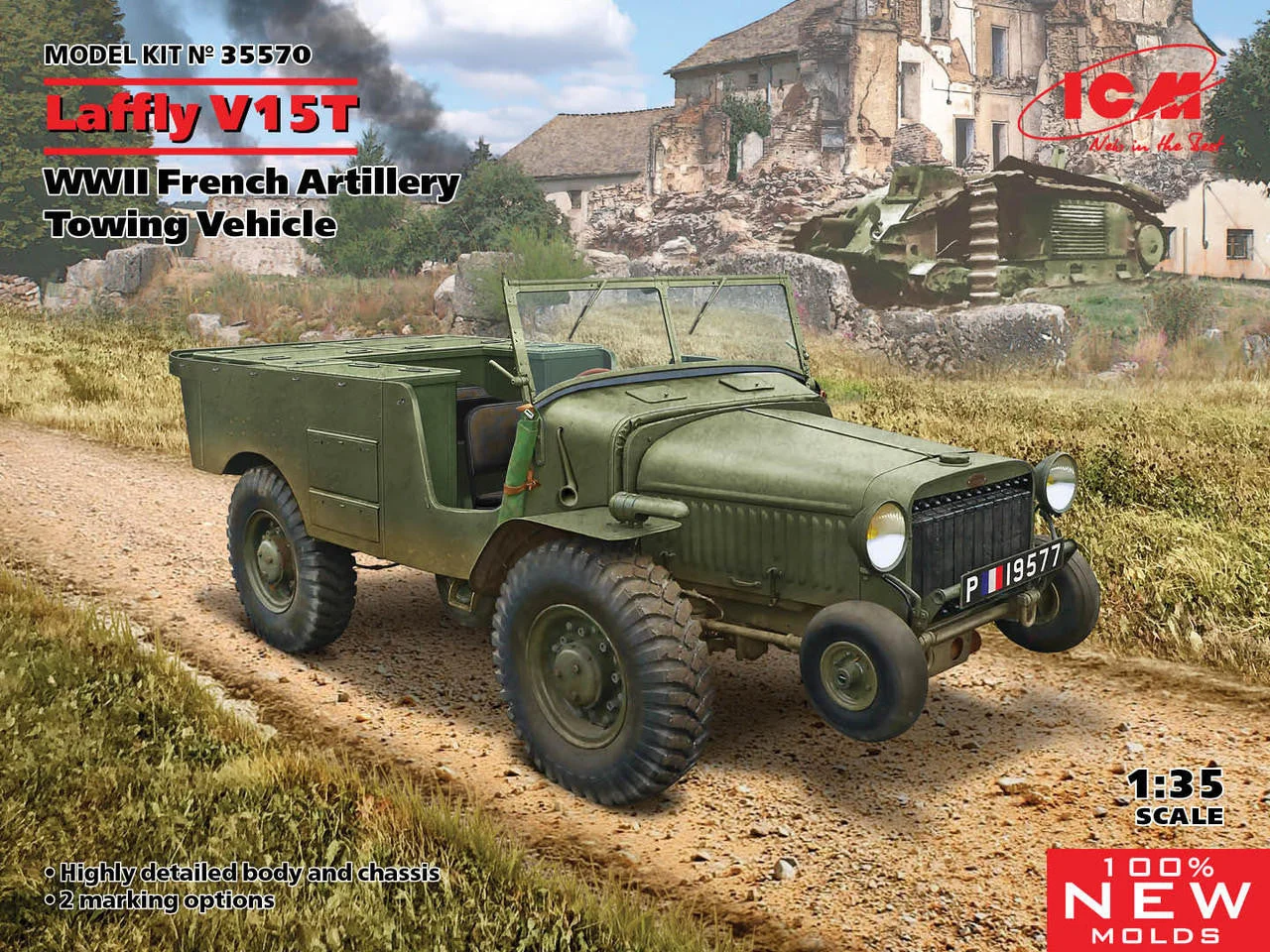 ICM Models 1/35 ICM Laffly V15T, WWII French Artillery Towing Vehicle
