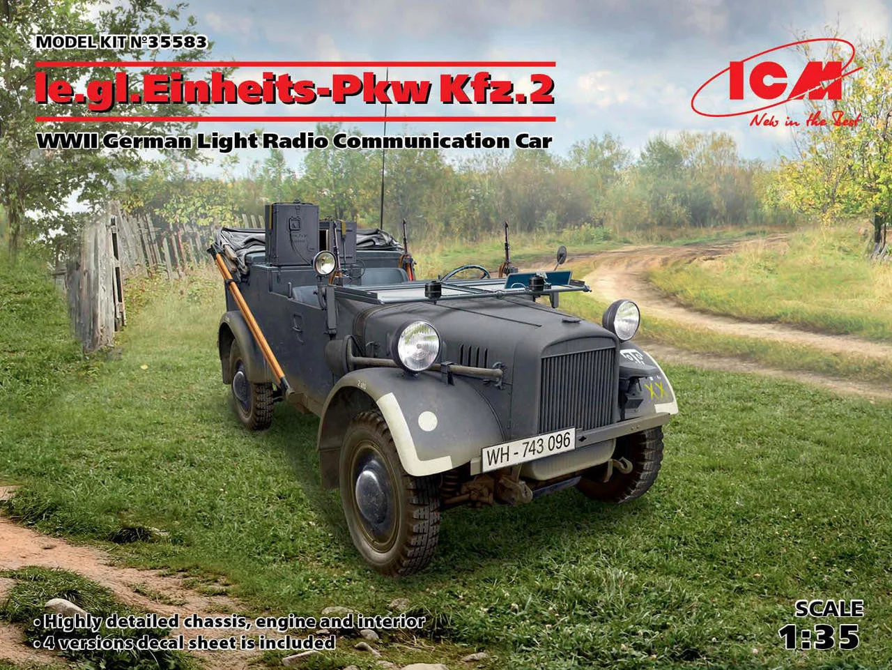 ICM Models 1/35 ICM le.gl.Einheitz-Pkw Kfz.2, WWII German Light Radio Communication Car
