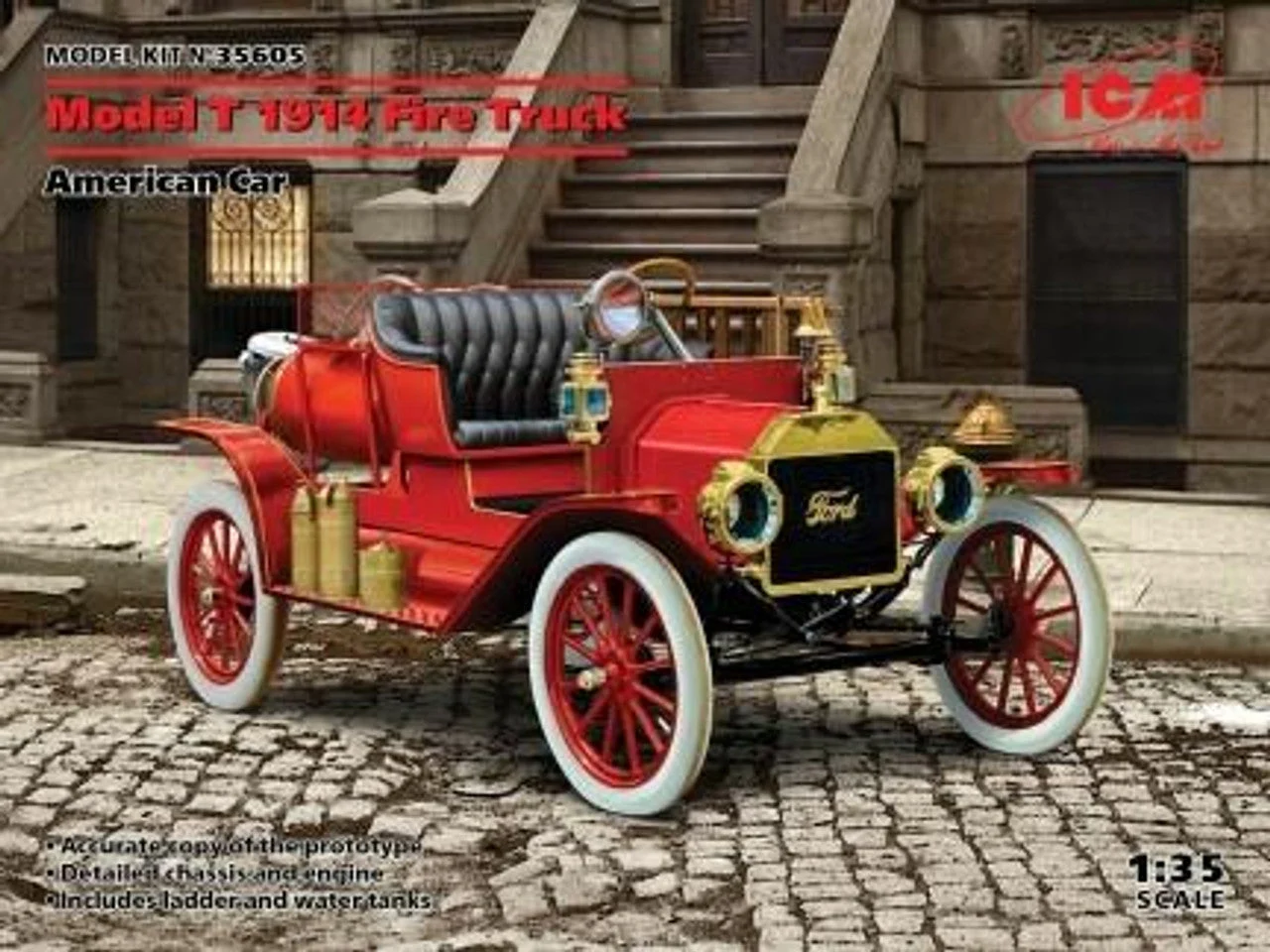 ICM Models 1/35 ICM Model T 1914 Fire Truck, American Car