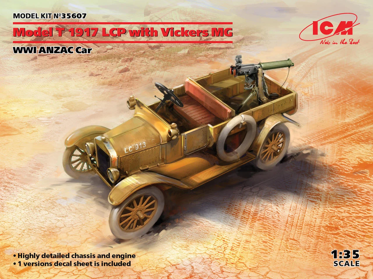 ICM Models 1/35 ICM Model T 1917 LCP with Vickers MG, WWI ANZAC Car