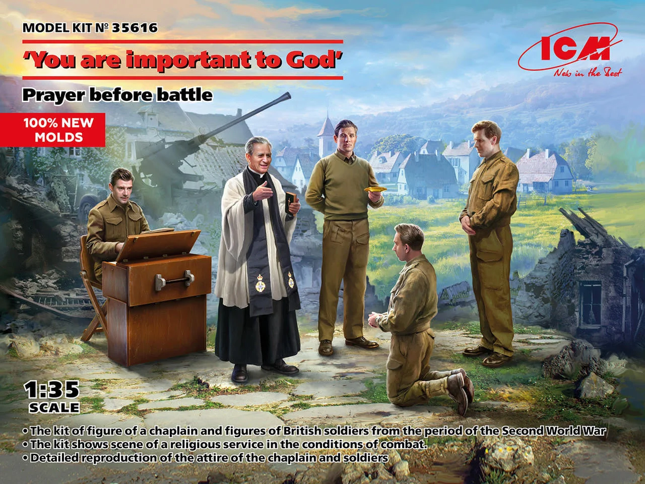 ICM Models 1/35 You are important to God Prayer before battle Figure Set